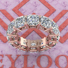 Load image into Gallery viewer, 12 CTW Square Radiant Cut Eternity Bands D Color Basket Moissanite Ring