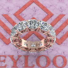 Load image into Gallery viewer, 12 CTW Asscher Cut Eternity Bands D Color Basket Moissanite Ring