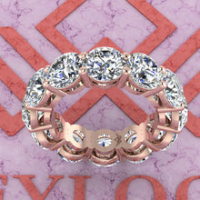 Load image into Gallery viewer, 9.6 CTW Round Cut Eternity Bands D Color Basket Moissanite Ring