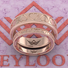 Load image into Gallery viewer, Couple's Wedding Bands Moissanite Set 001