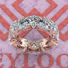 Load image into Gallery viewer, 12.6 CTW Trilliant Cut Eternity Bands D Color Basket Moissanite Ring