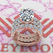 Load image into Gallery viewer, 8.6 CTW Medium Oval Cut Three-Piece Bridal D Color Basket Moissanite Set