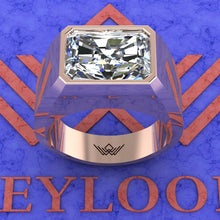 Load image into Gallery viewer, 6.5 CT Medium Radiant Cut Bazel Man's Moissanite Engagement Ring D Color