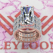 Load image into Gallery viewer, 21 CTW Elongated Radiant Cut Three-Piece Bridal D Color Basket Moissanite Set