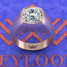 Load image into Gallery viewer, 3.5 CT Square Cushion Cut Man Engagement Ring D Color Bezel Moissanite Ring