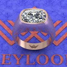 Load image into Gallery viewer, 6.1 CT Medium Cushion Cut Man Engagement Ring D Color Bezel Moissanite Ring