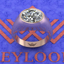 Load image into Gallery viewer, 4.5 CT Fat Oval Cut Man Engagement Ring D Color Bezel Moissanite Ring