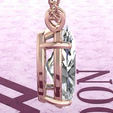 Load image into Gallery viewer, 12 CT Elongated Oval Cut Solitaire Basket Moissanite Necklace D Color