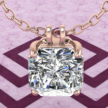 Load image into Gallery viewer, 6.5 CT Square Radiant Cut Solitaire Basket Moissanite Necklace D Color