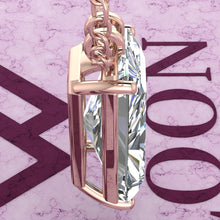 Load image into Gallery viewer, 12 CT Elongated Radiant Cut Solitaire Basket Moissanite Necklace D Color