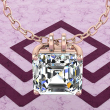 Load image into Gallery viewer, 6.5 CT Asscher Cut Solitaire Basket Moissanite Necklace D Color