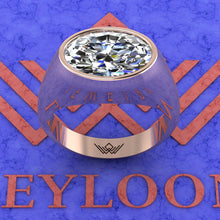 Load image into Gallery viewer, 6.5 CT Medium Oval Cut Man Engagement Ring D Color Bezel Moissanite Ring