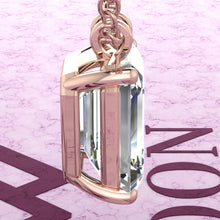Load image into Gallery viewer, 8.5 CT Medium Emerald Cut Solitaire Basket Moissanite Necklace D Color