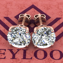 Load image into Gallery viewer, 5 CT x2 Round Cut Stud D Color Basket Moissanite Earrings