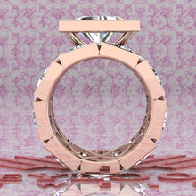 Load image into Gallery viewer, 22.5 CTW Triangle Cut Two-Piece Bridal D Color Bezel Moissanite Set