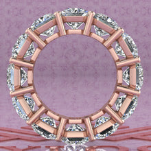 Load image into Gallery viewer, 12 CTW Square Radiant Cut Eternity Bands D Color Basket Moissanite Ring
