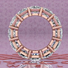 Load image into Gallery viewer, 12 CTW Asscher Cut Eternity Bands D Color Basket Moissanite Ring