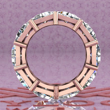 Load image into Gallery viewer, 15.2 CTW Triangle Cut Eternity Bands D Color Basket Moissanite Ring