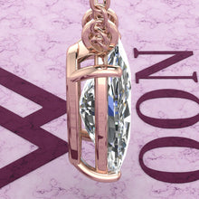 Load image into Gallery viewer, 10 CT Elongated Cushion Cut Solitaire Basket Moissanite Necklace D Color