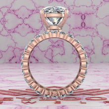 Load image into Gallery viewer, 13.7 CTW Medium Cushion Cut Three-Piece Bridal D Color Basket Moissanite Set