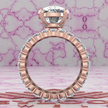 Load image into Gallery viewer, 18 CTW Elongated Cushion Cut Three-Piece Bridal D Color Basket Moissanite Set