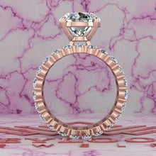 Load image into Gallery viewer, 7.2 CTW Fat Oval Cut Three-Piece Bridal D Color Basket Moissanite Set