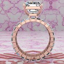 Load image into Gallery viewer, 20 CTW Elongated Emerald Cut Three-Piece Bridal D Color Basket Moissanite Set