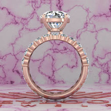 Load image into Gallery viewer, 6.25 CTW Round Cut Three-Piece Bridal D Color Basket Moissanite Set