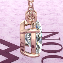 Load image into Gallery viewer, 8 CT Medium Oval Cut Solitaire Basket Moissanite Necklace D Color