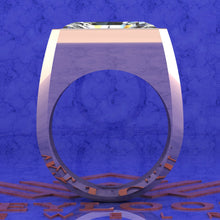 Load image into Gallery viewer, 10.5 CT Elongated Radiant Cut Bazel Man's Moissanite Engagement Ring D Color