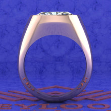 Load image into Gallery viewer, 6.5 CT Medium Oval Cut Man Engagement Ring D Color Bezel Moissanite Ring