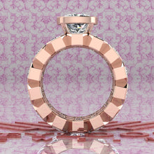 Load image into Gallery viewer, 12 CTW Square Cushion Cut Two-Piece Bridal D Color Bezel Moissanite Set