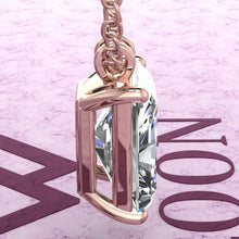 Load image into Gallery viewer, 9 CT Medium Radiant Cut Solitaire Basket Moissanite Necklace D Color