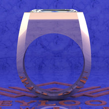 Load image into Gallery viewer, 10 CT Elongated Emerald Cut Bazel Man's Moissanite Engagement Ring D Color