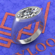 Load image into Gallery viewer, 3.2 CT Marquise Cut Bazel Man's Moissanite Engagement Ring D Color