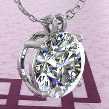 Load image into Gallery viewer, 10 CT Round Cut Solitaire Basket Moissanite Necklace D Color