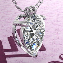 Load image into Gallery viewer, 8 CT Pear Cut Solitaire Basket Moissanite Necklace D Color
