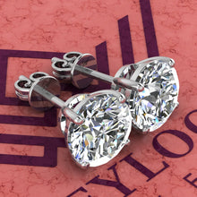 Load image into Gallery viewer, 5 CT x2 Round Cut Stud D Color Basket Moissanite Earrings