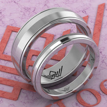 Load image into Gallery viewer, Couple's Wedding Bands Moissanite Set 003 D Color