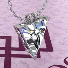 Load image into Gallery viewer, 10 CT Triangle Cut Solitaire Basket Moissanite Necklace D Color