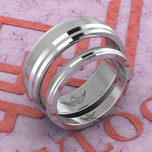 Load image into Gallery viewer, Couple's Wedding Bands Moissanite Set 005 D Color