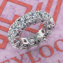 Load image into Gallery viewer, 12 CTW Square Radiant Cut Eternity Bands D Color Basket Moissanite Ring