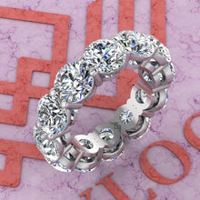 Load image into Gallery viewer, 9.6 CTW Round Cut Eternity Bands D Color Basket Moissanite Ring