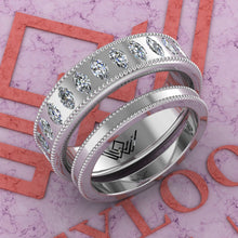Load image into Gallery viewer, 2.5 CTW Marquise Cut Couple's Wedding Bands Flush Moissanite Set D Color