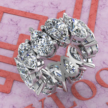 Load image into Gallery viewer, 21 CTW Pear Cut Eternity Bands D Color Basket Moissanite Ring