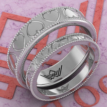 Load image into Gallery viewer, Couple's Wedding Bands Moissanite Set 001