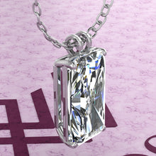 Load image into Gallery viewer, 12 CT Elongated Radiant Cut Solitaire Basket Moissanite Necklace D Color