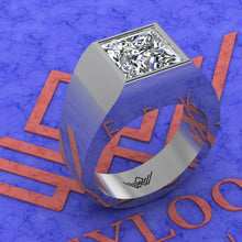 Load image into Gallery viewer, 4.5 CT Princess Cut Bazel Man's Moissanite Engagement Ring D Color