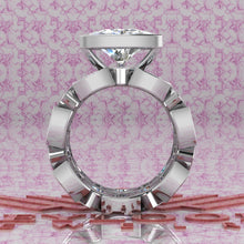 Load image into Gallery viewer, 18.5 CTW Trilliant Cut Two-Piece Bridal D Color Bezel Moissanite Set