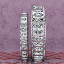 Load image into Gallery viewer, 3.5 CTW Oval Cut Couple's Wedding Bands Flush Moissanite Set D Color